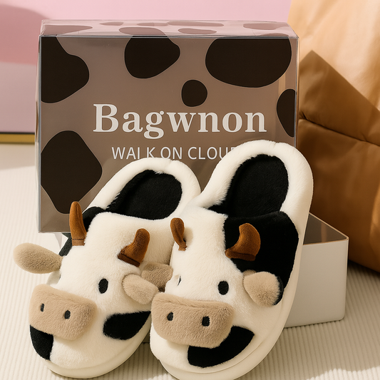 ComfyMoo Soft-Stitched Cow Slippers